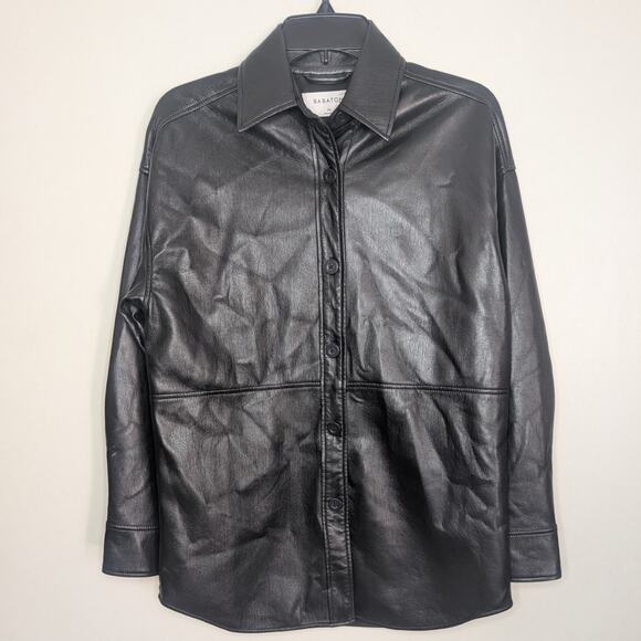 Babaton Vegan Leather Set: Pelli Shirt Jacket & Command Pants in Black Size XS/6 - Picture 8 of 14
